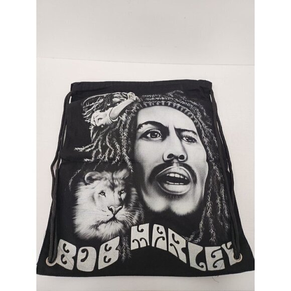 Bob Marley Unisex Backpack Too Sided Graphic Canvas Drawstring 18"x15" - Picture 6 of 8